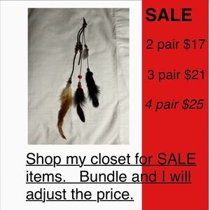 unisex
Boho style feather hair extension accessory, unisex